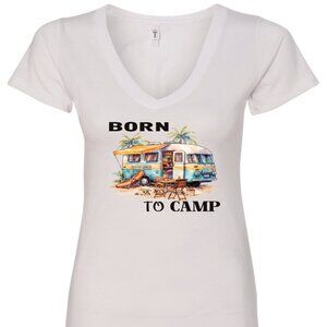Born To Camp V-Neck T-Shirt | Many Colors